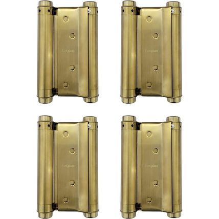 4Pcs 2 Pairs 5" Double Action Spring Hinge Stainless Steel Cafe Saloon Door Swin