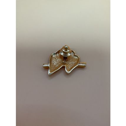 Gold tone pin. Green & blue enamel lovebird, vintage, rare, retro 80s. VGC