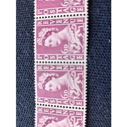 Queen Elizabeth 2 Strip Of 6 Regional Issue 6d Stamps Wales