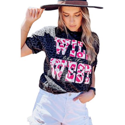 Black WILD like the WEST Leopard Tee