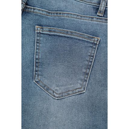 Beau Blue Slightly Distressed Ankle-length Straight Jeans