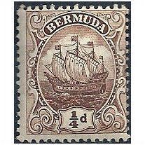 Bermuda 1912 SG44 1/4d Brown Mounted.Mint