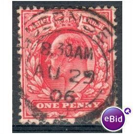 GB stamps 1902-10 KEV11 - 1d SG219 Guernsey 7