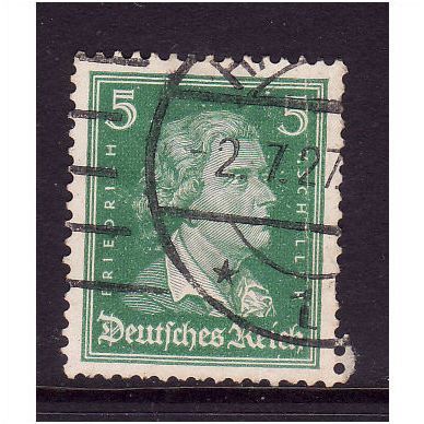 GERMANY 1926 SG 402 5pf GREEN SCHILLER FINE USED