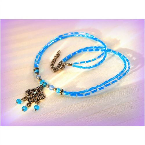 Pre Loved Tibetan Style Necklace Crystal Style Beads Charm Jewellery 1756