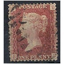 1858 SG43 1d Red Plate 210 Good/Fine Used Check Letters "BG".