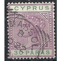 Cyprus 1896 SG41 30 Paras Bright Mauve & Green Fine Used .. ..