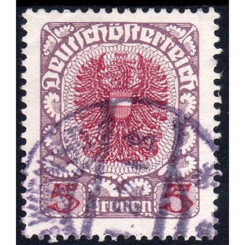 1921 AUSTRIA Sg408 5k CLARET & LILAC ON WHITE PAPER FINE USED (B39)
