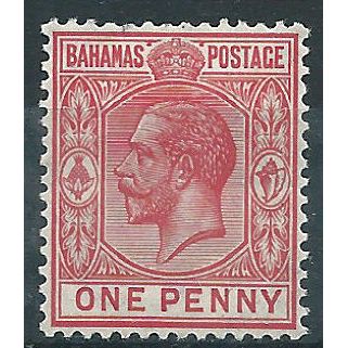 Bahamas 1921 SG116 1d Carmine Mounted Mint ....