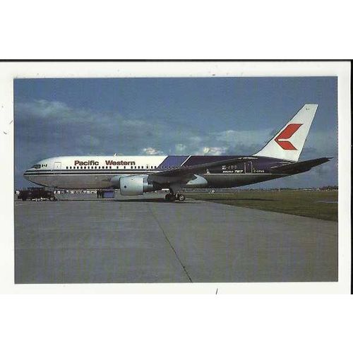 Aviation PACIFIC WESTERN BOEING 767-275 Postcard by Mary Jayne (MJ1043)