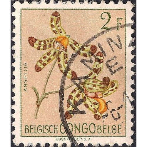 BELGIAN CONGO, FLOWERS, Anselia, beige 1952, 2F