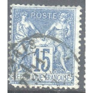 France 1876 - SG279 - 15c blue - Peace & Commerce - used 6