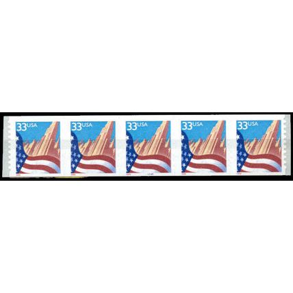3281 33c U.S. Flag Over City Very Fine MNH PNC 4444A/5 P0905