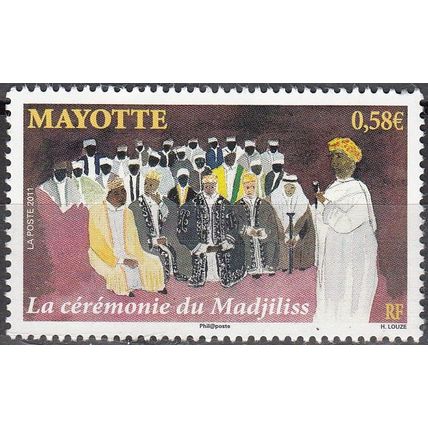Mayotte 2011 Yvert 251 Neuf ** Cote (2017) 2.40 € Cérémonie de Madjiliss