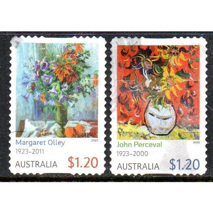 AUSTRALIA: 2023, STILL LIFE PAINTINGS, SET OF 2 USED SELF-ADHESIVE STAMPS 459/60