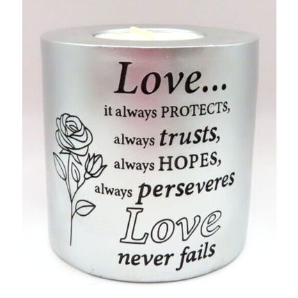 Love 1 Corinthians 13:17 Tea Light Holder 7.5 CM Sentimental Verse Gift Christ
