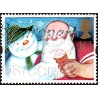 1993 Greetings Booklet, Gift Giving. 1st, Snowman & Father Christams. Fine Used.