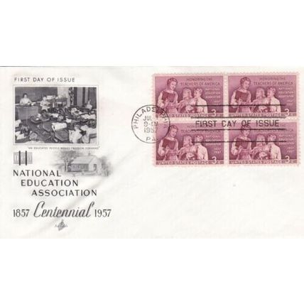 United States 1957 National Education FDC Philadelphia cancel Unaddressed VGC