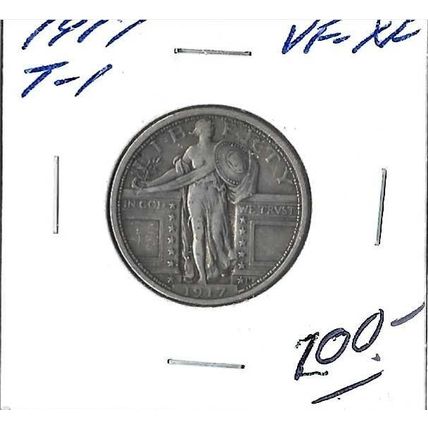 1917 Type I US Standing Liberty Quarter VF/XF