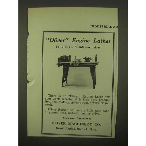 1922 Oliver Machinery Engine Lathes Ad