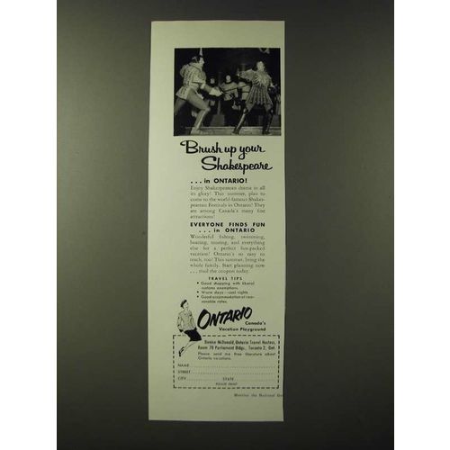 1955 Ontario Canada Ad - Brush up your Shakespeare