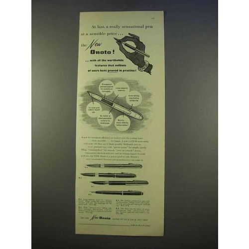 1955 Onoto Pen Ad - Sensational at Sensible Price