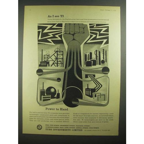 1959 Tube Investments Limited Ad - art by Victor Reinganum