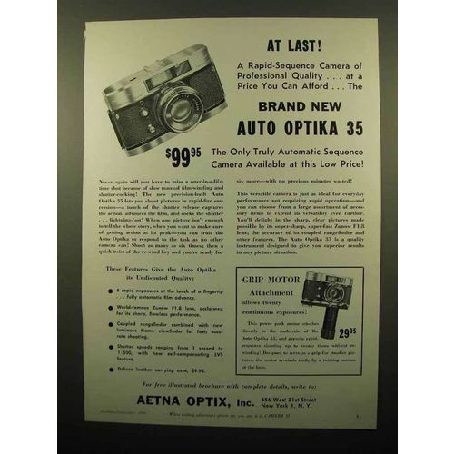 1960 Auto Optika 35 Camera Ad - At Last!