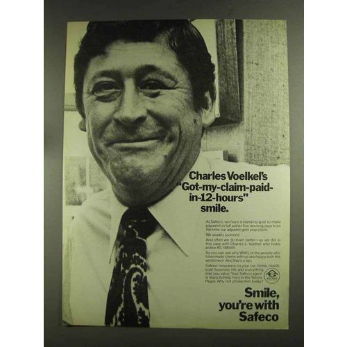 1972 Safeco Insurance Ad - Charles Voelkel's Smile