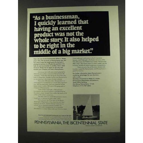 1972 Pennsylvania Department of Commerce Ad - Product