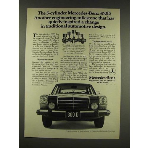 1976 Mercedes-Benz 300D Car Ad - Milestone
