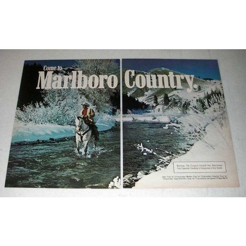1982 2-page Marlboro Cigarette Ad - Marlboro Man, Cowboy