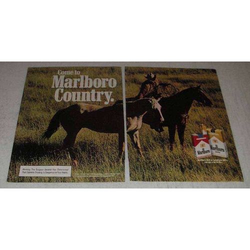 1982 2-page Marlboro Cigarettes Ad - Marlboro Man, Cowboy