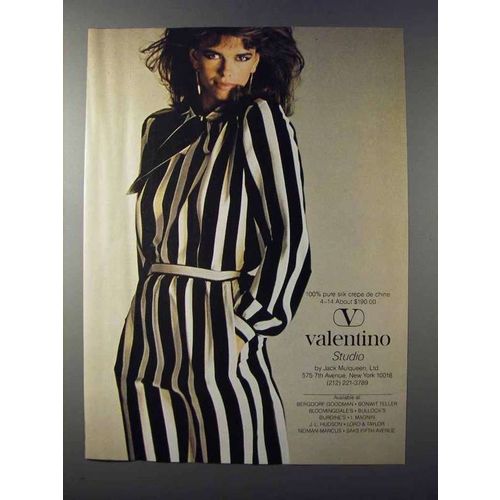 1981 Valentino Studio Silk Crepe de Chine Fashion Ad