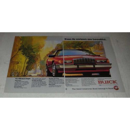 1988 Buick Regal Car Ad - Even Its Reviews are Beautiful