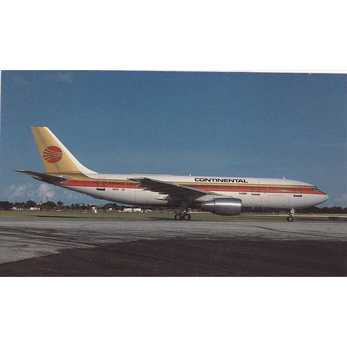 Continetal Airlines Airbus A300 B34 203 Civil Aviation Postcard (A11973)