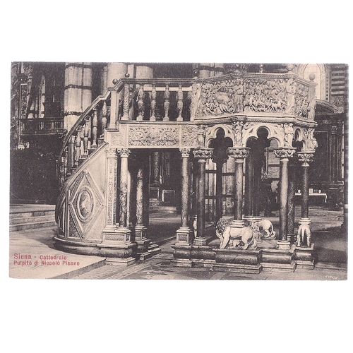 CATHEDRAL , SIENA ITALY unused antique postcard #