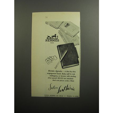 1951 Salon Lentheric Hermes Agenda Advertisement