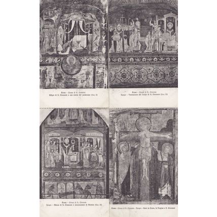 Rome Italy Chiesa Di Saint Clemente Giovanni Medesimo Mural 4 Antique Postcard s