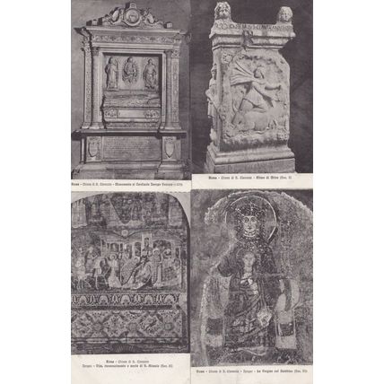 Rome Italy Chiesa Di Saint Clemente Mitra Altare Bambino 4x Antique Postcard s