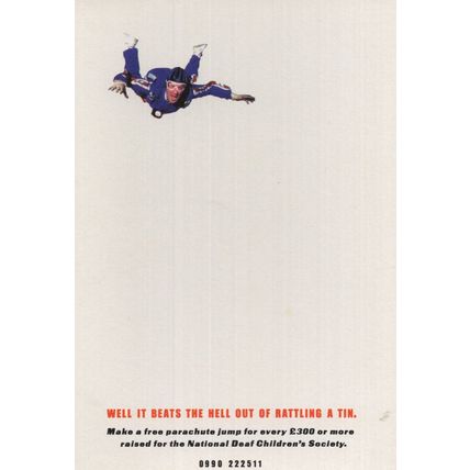 Daredevil Parachute Jump Invitation Advertising Postcard