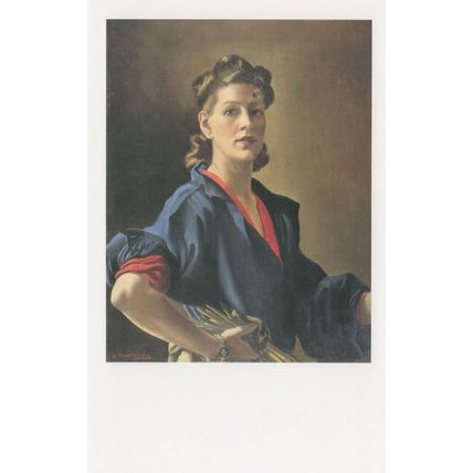Anna Zinkeisen Scottish Painter Self Portrait Gallery Painting Postcard