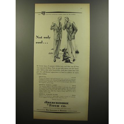 1953 Abercrombie & Fitch Suits Ad - Not only cool