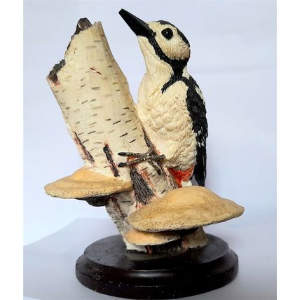 CERAMIC FIGURINE - THE WOODPECKER by COUNTRY BIRD COLLECTIONS 10 x 9 cm - 150 g