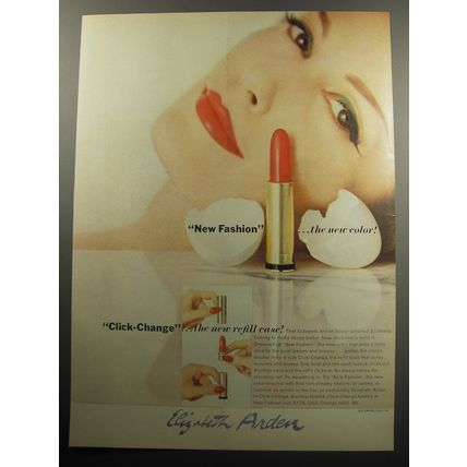 1957 Elizabeth Arden New Fashion Click-Change Lipstick Advertisement