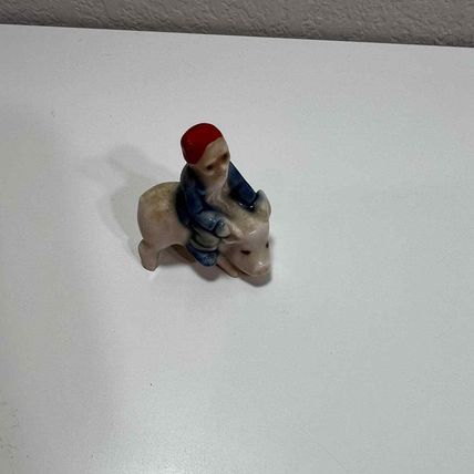 Dutch Blue Gnome Miniature Bearded Porcelain Figurine Collectible Decor