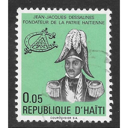 HAITI 1972 DESSALINES EMPEROR FOUNDER REVOLUTIONARY HERO USED MONGRAM HAT