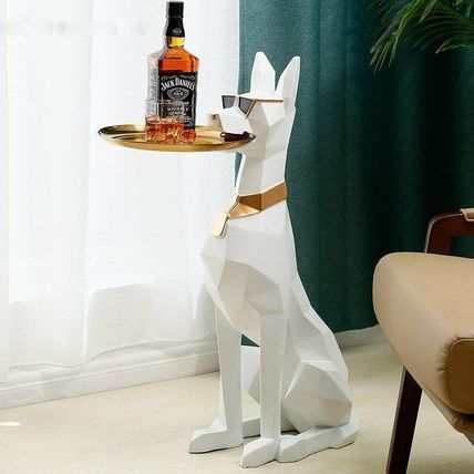 Nordic Light Luxury Living Room Sitting Dog Tray Statue Sofa Table 32x18x62