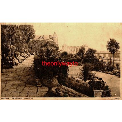 Penarth, Promenade Gardens, Wales, Photochrom Postcard, 1944