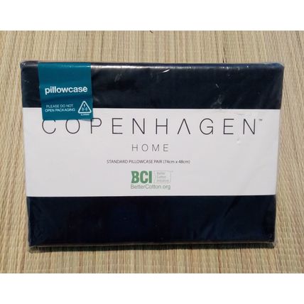 Copenhagen Black Pillowcase Pair 74 x 48cm